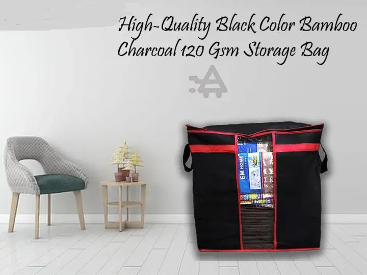 LARGE Storage Bag organizers | Clothes Blanket Large Folding Boxes Storage Box | Foldable Containers Clothing Bedding Double Zipper - Pack of 1