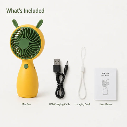 Portable USB Rechargeable Mini Handheld Fan – Personal Cooling Fan (Random Color)