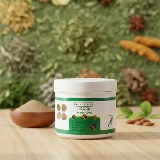 Safoof Mass Gain Herbal Weight Gain Powder Natural Body Mass Support Formula - Health Product Designed For Wellness And Daily Routine - 180g