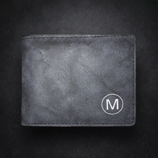 M Men's Premium Leather Wallet – Slim Bifold Card Holder & Cash Wallet | Deal Offer - Black