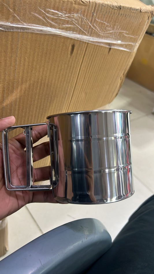 Flour Sifter Stainless Steel – Double Layer Fine Mesh Baking Sifter with One-Hand Press Crank for Cakes & Pastries
