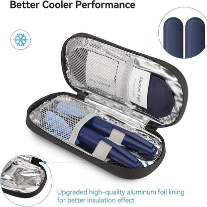 1/2 Set Insulin Pen Cooling Travel Box Diabetes Medication Insulation Cooling Storage Box, with Reusable Ice Packs, Suitable for Insulin Pen and Diabetes Supplies Storage Insulation Bag (Random Color)