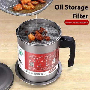 1.4L Oil Filter Pot – Stainless Steel Oil Strainer Container
