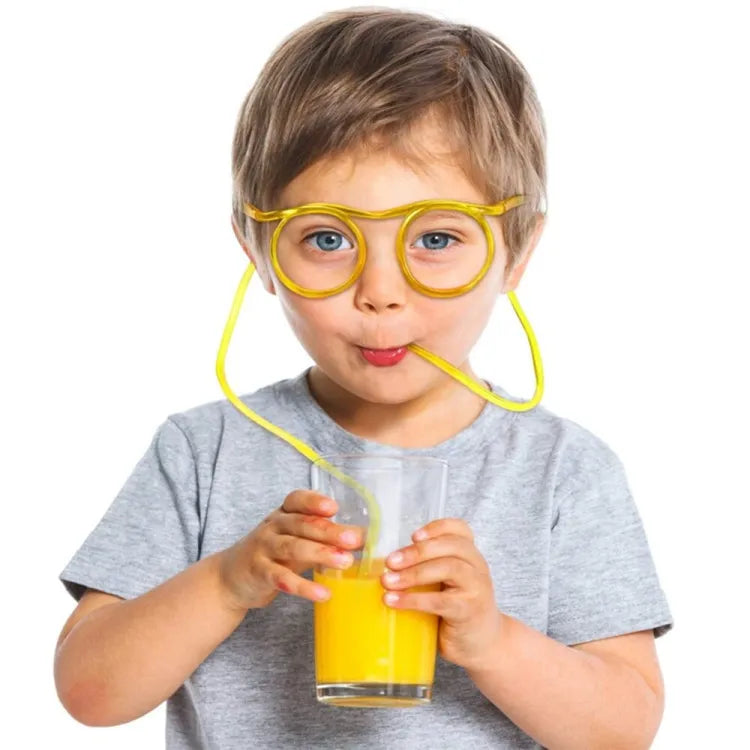 Funny Silly Straw Glasses – Creative Drinking Straw Eyewear (Random Color)