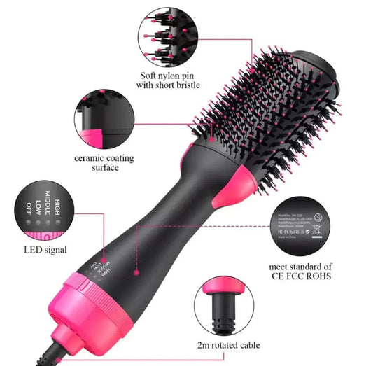 One Step Hot Air Brush – 4 in 1 Hair Dryer, Straightener & Volumizer