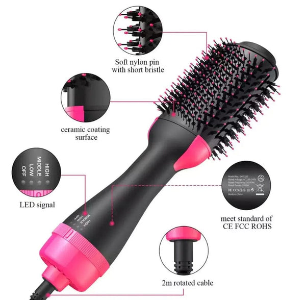 One Step Hot Air Brush – 4 in 1 Hair Dryer, Straightener & Volumizer
