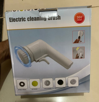 Electric Cleaning Brush With Multiple Attachments For Efficient Home Cleaning – 360° Rotating Scrubber With Sponge, Brush, And Steel Wool Heads