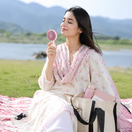 Portable USB Rechargeable Mini Handheld Fan – Personal Cooling Fan (Random Color)