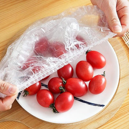 100 PCS Disposable Food Cover Plastic Bags Transparent Fresh Food Storage And Wrap Bags