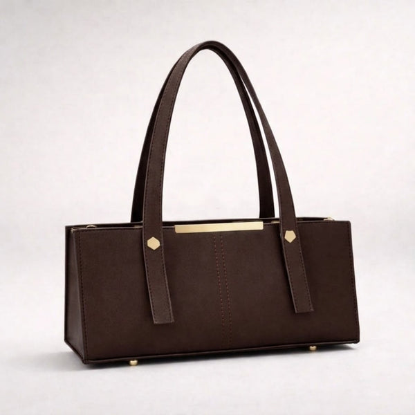 Grace Line Structured PU Leather Tote Bag for Women