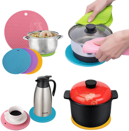 Multifunction Heat Resistant Silicone Mat Nonslip Pads Pot Holder Table Place mat (random color) - 2pcs