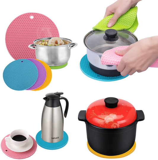 Multifunction Heat Resistant Silicone Mat Nonslip Pads Pot Holder Table Place mat (random color) - 2pcs
