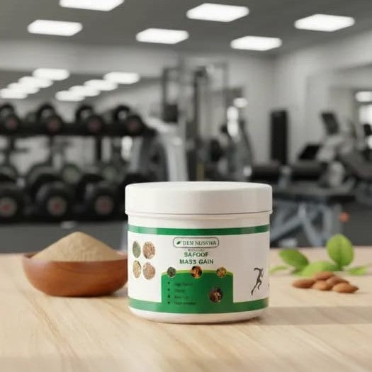 Safoof Mass Gain Herbal Weight Gain Powder Natural Body Mass Support Formula - Health Product Designed For Wellness And Daily Routine - 180g