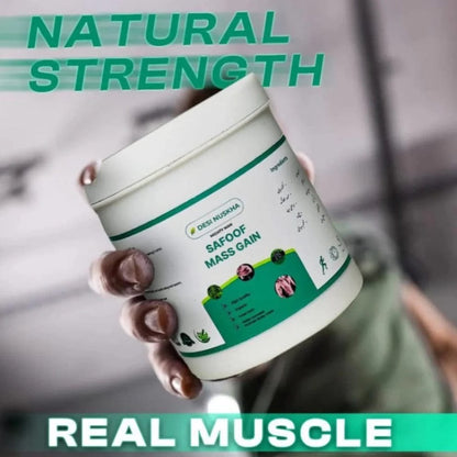 Safoof Mass Gain Herbal Weight Gain Powder Natural Body Mass Support Formula - Health Product Designed For Wellness And Daily Routine - 180g