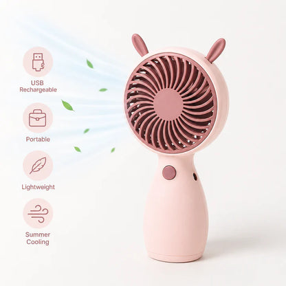 Portable USB Rechargeable Mini Handheld Fan – Personal Cooling Fan (Random Color)