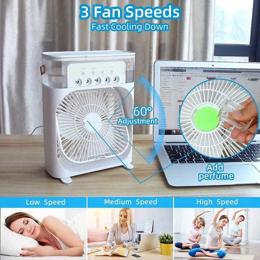Portable Air Cooler Fan – 3-in-1 Mini AC Desktop Humidifier
