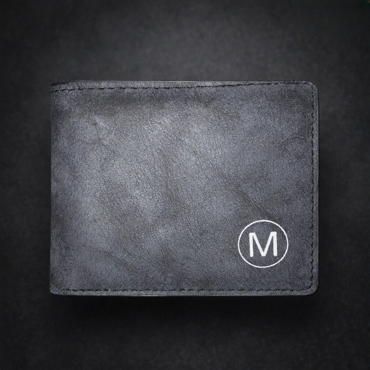 M Men's Premium Leather Wallet – Slim Bifold Card Holder & Cash Wallet | Deal Offer - Black