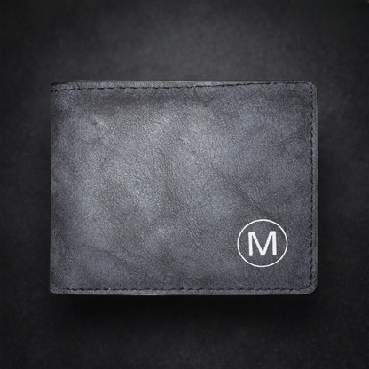 M Men's Premium Leather Wallet – Slim Bifold Card Holder & Cash Wallet | Deal Offer - Black