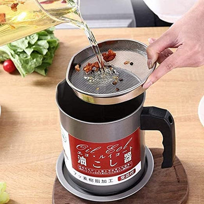 1.4L Oil Filter Pot – Stainless Steel Oil Strainer Container