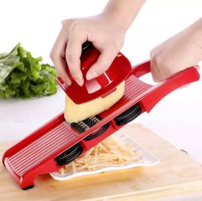 10-in-1 Mandoline Vegetable Slicer & Cutter with Stainless Steel Blades (Pink)