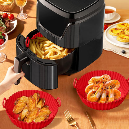 Air Fryer Silicone Liner | 1pc | Food-Safe Non-Stick | Reusable Basket & Oven Accessory (Random Colour)