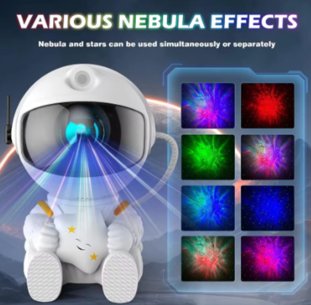 Astronaut Starry Sky Galaxy Projector – Rotating Nebula Night Light