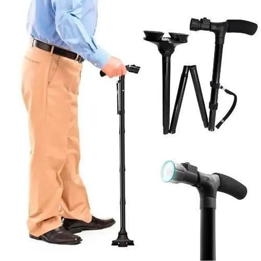 High Quality Foldable Walking Stick With LED Light
